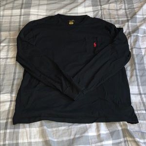 Men’s black polo Ralph Lauren long sleeve shirt